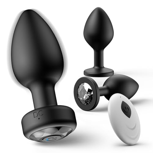 Anal Plug Sex Toys Vibrator- 3PCS Silicone Anal Toys Butt Plug Training Kit  with Remote Control 10 Frequency Vibration, Now 18% Off