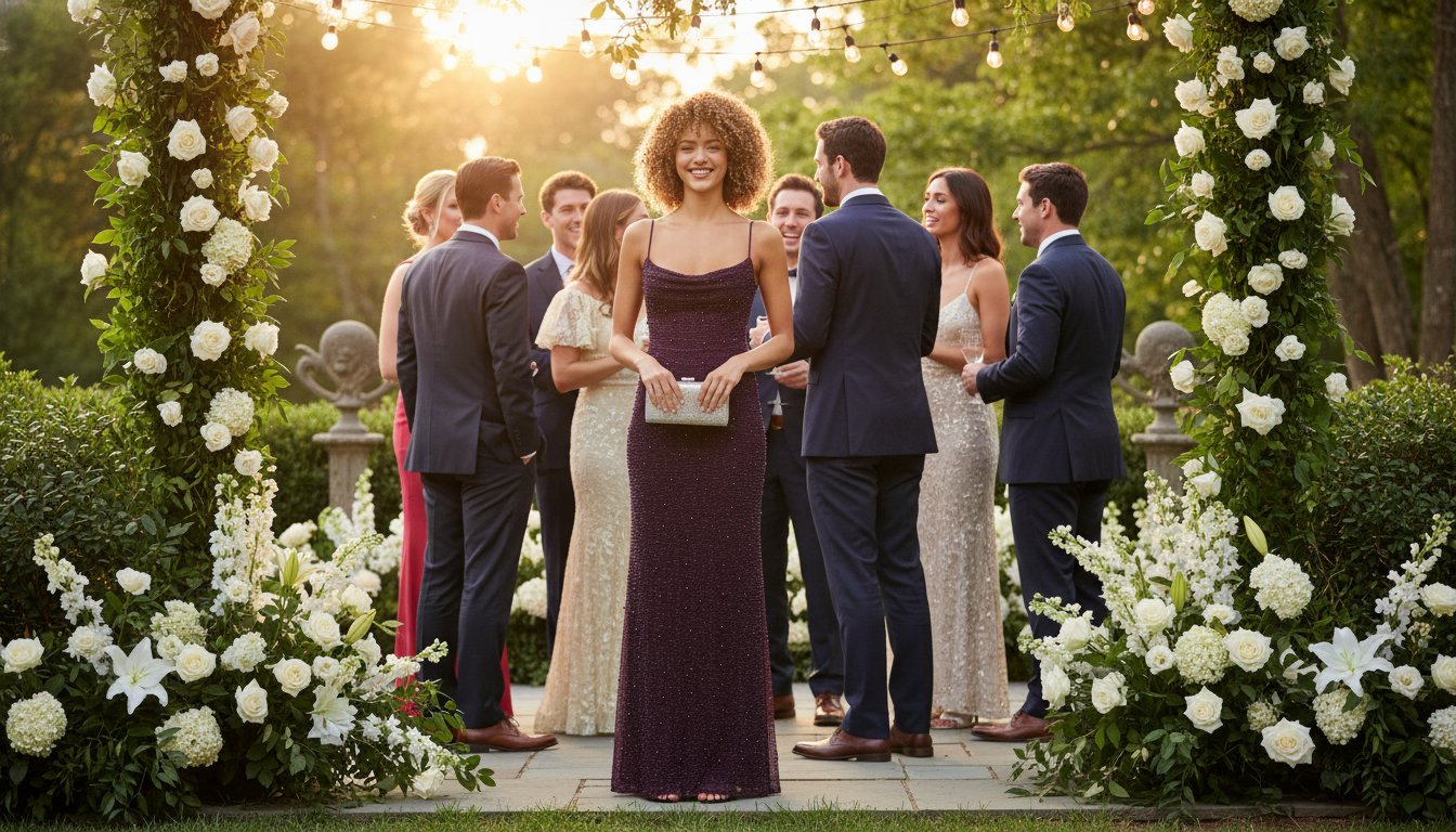 women's dress for a wedding guest Tea-Length Wedding-Guest Slip Dress