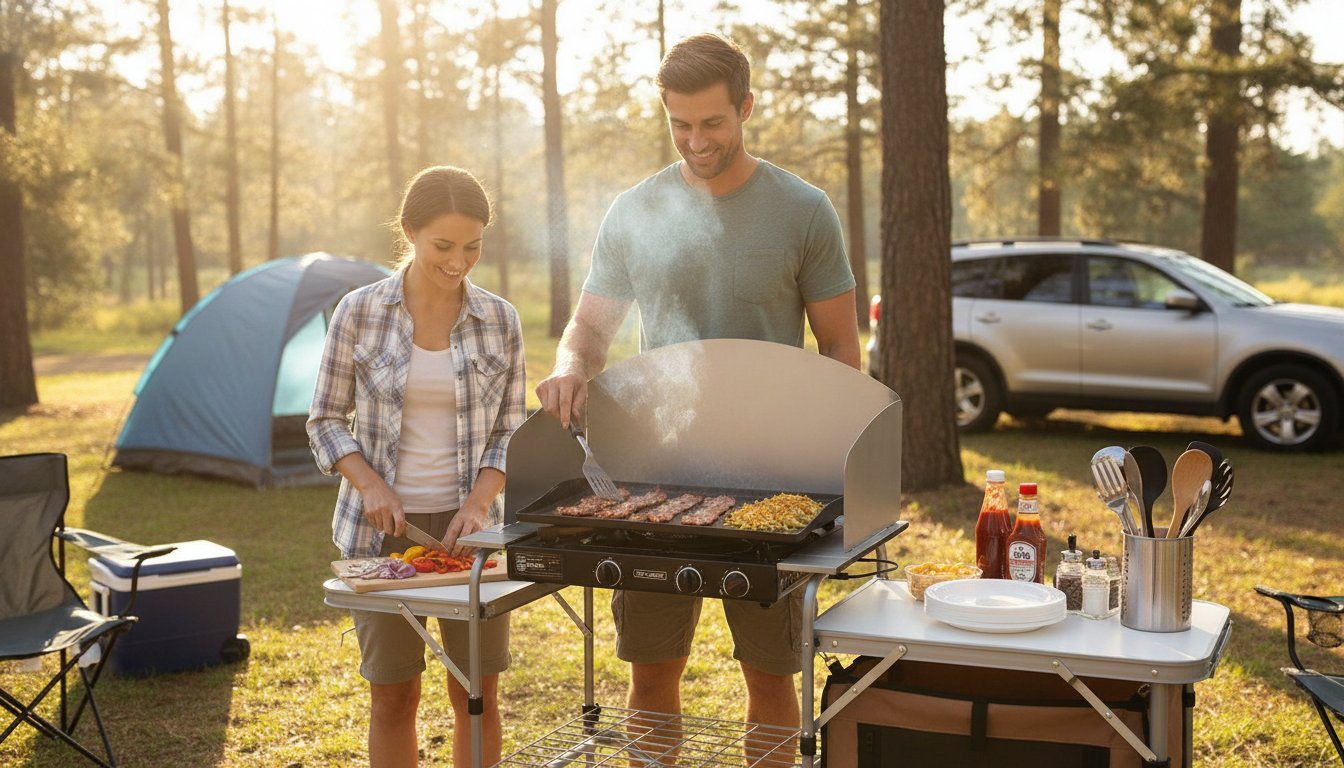 Gymax Foldable Camping Grill Table 56% Off at Walmart