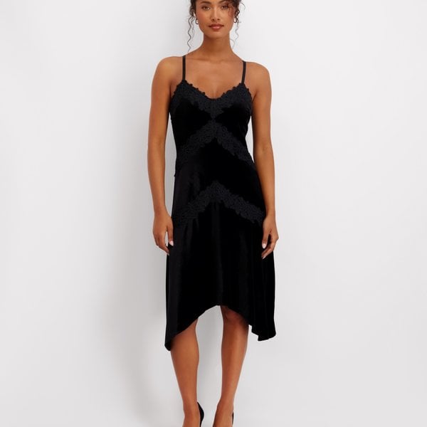black midi dress with sleeves formal Caliora