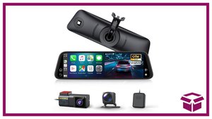 This CarPlay-enabled Rear-View Mirror Dash Cam Is the Upgrade Your Car Needs and Now It's $120 off
